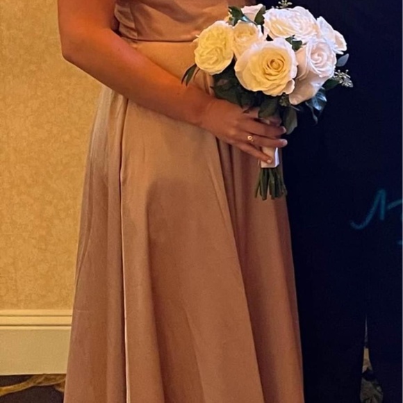 Galina Signature Collection Bridesmaid Dress-size 6 in the color sand - Picture 3 of 4